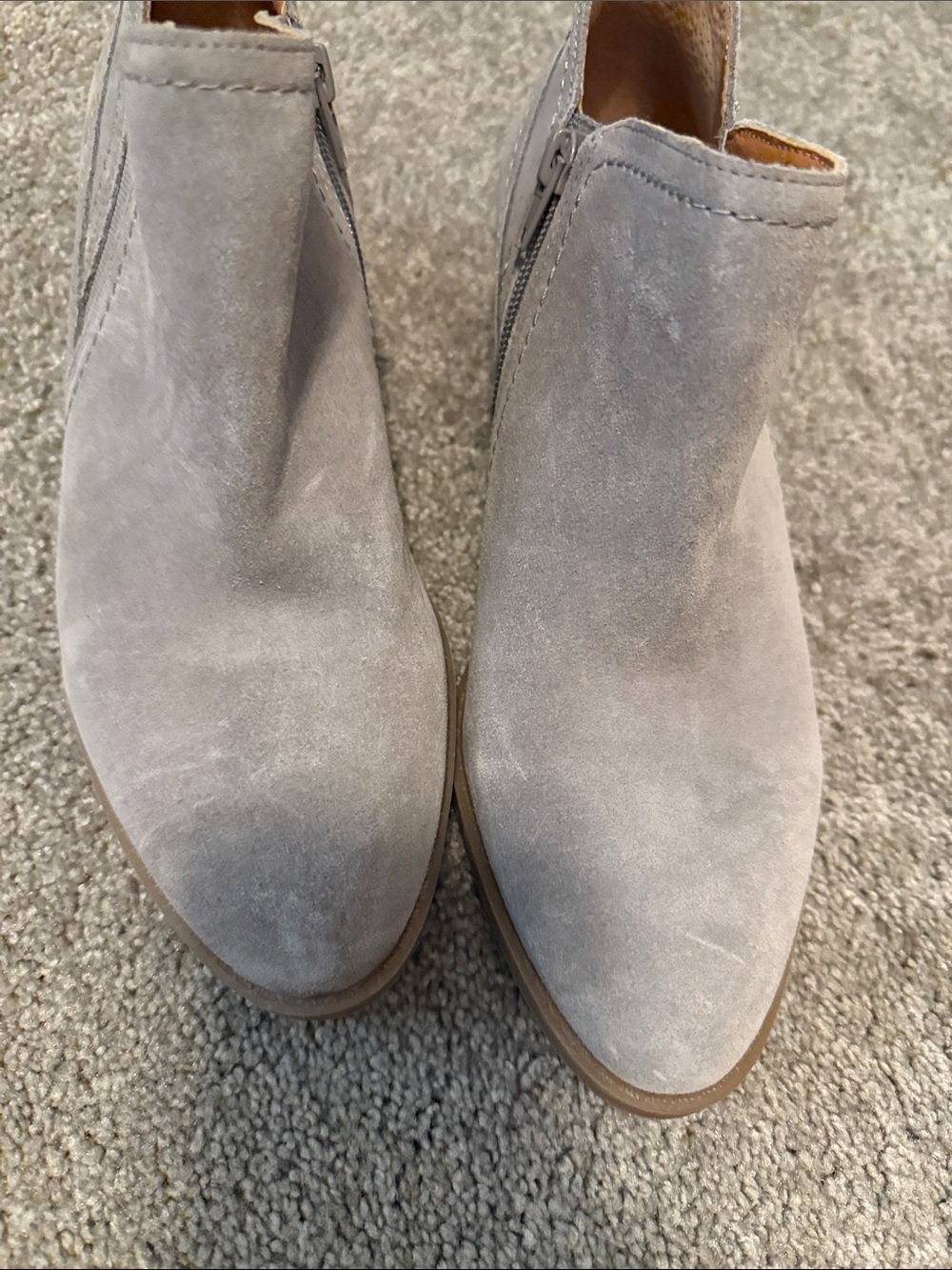 Lucky Brand Gray Suede Ankle Booties